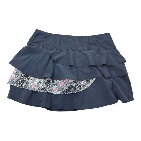 Bolle Women's Pull-On Tiered Layered A-Line Tennis Skort Skirt Gray Size Large - Picture 2 of 9